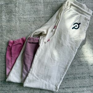 PELOTON Ombre Cotton Jogger  White Pink Purple Sweatpants Lounge Sz XS